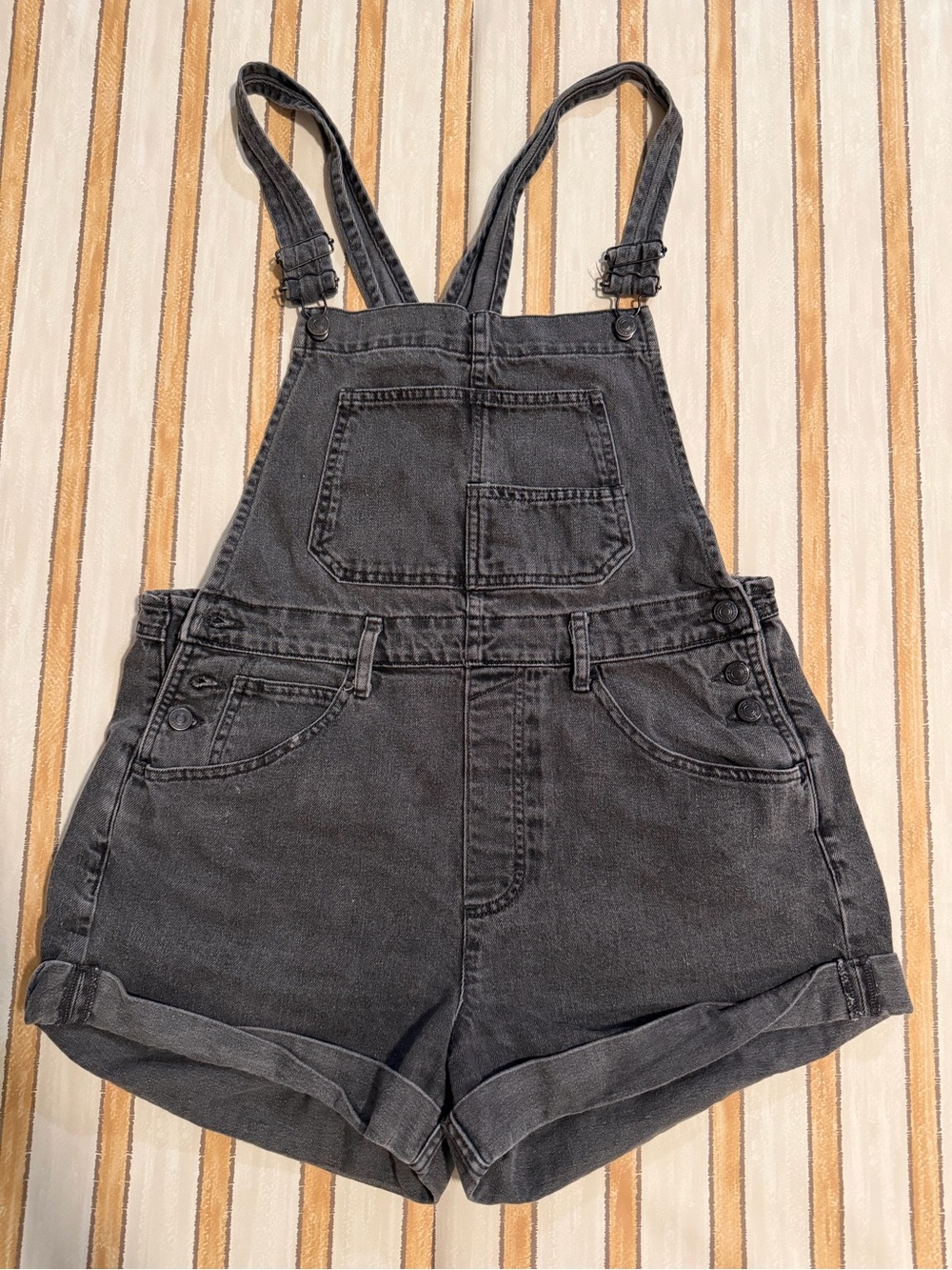Free People We the Free Ziggy Shortalls Blk Med